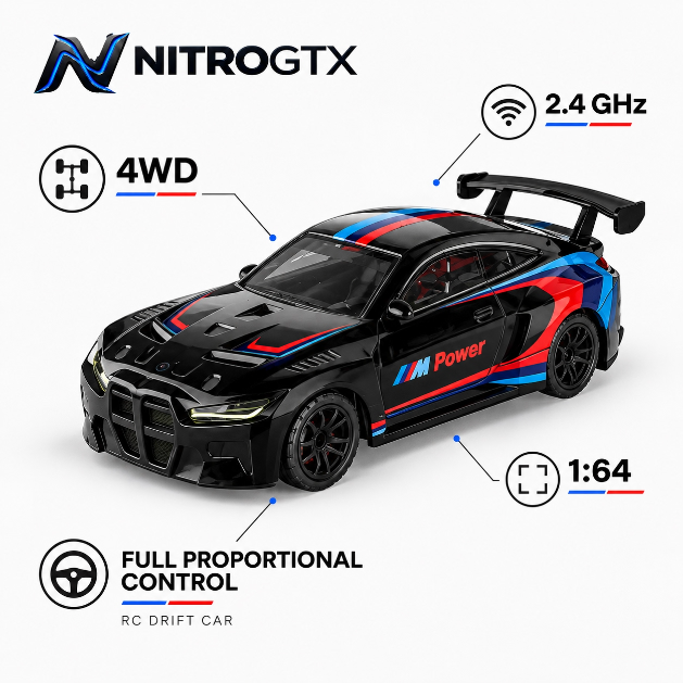 Coche RC Drift 1:64 Mini Alloy 4x4 - Control Remoto 2.4GHz